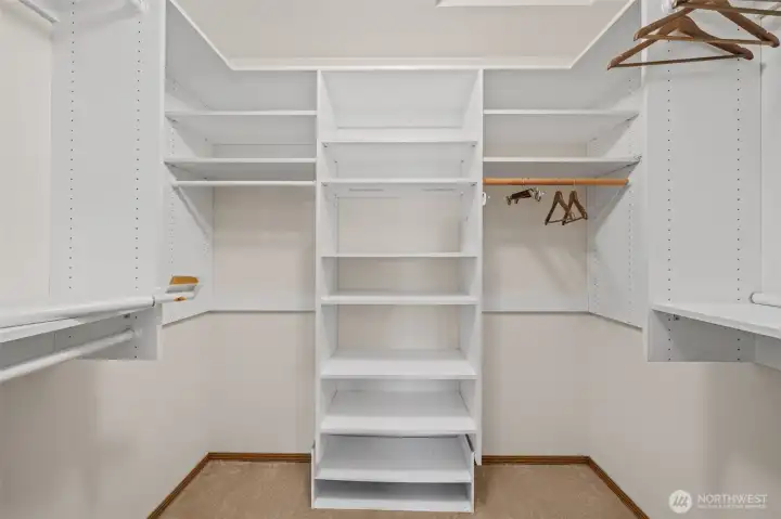 Generous walk-in closet for the primary bedroom. Generous walk-in closet for the primary bedroom.