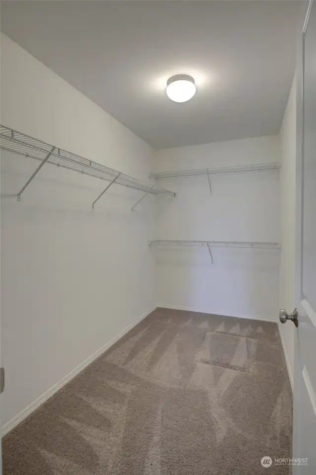 Spacious walk-in closet in the primary bedroom.