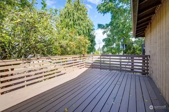 Rebuild and enlarged deck off Dining Room.