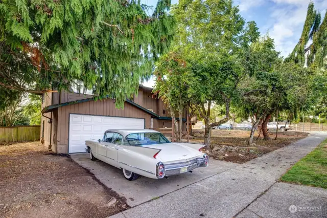 Double garage...big enough for full size cars.