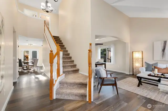 Vaulted ceilings as you enter the home