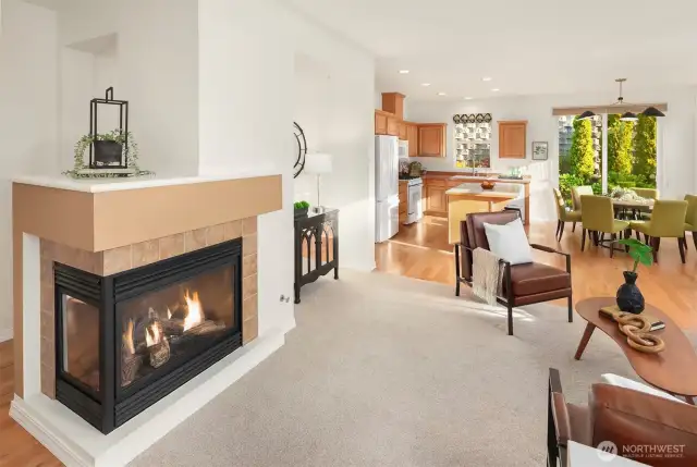 Gas fireplace well-maintained by Lifetime Heating & Air Conditioning Company on a regular basis.