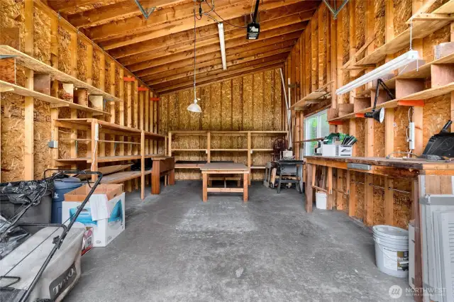 Inside the large shop.  This was used as a wood shop but could be an art studio, or for any number of hobbies.