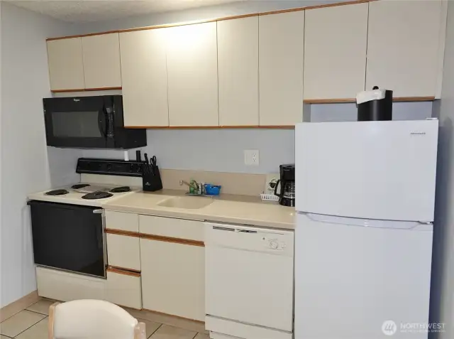 Fully-appointed kitchen.