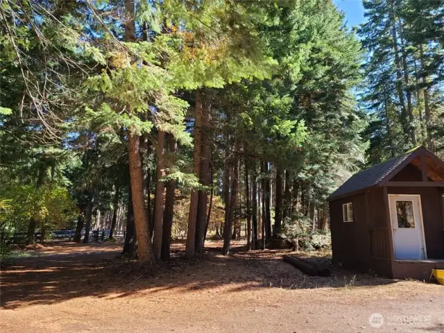 Off to the right is the well house, this property has a great well!