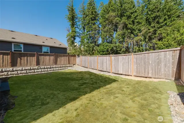 Fenced backyard offering privacy and room to relax.