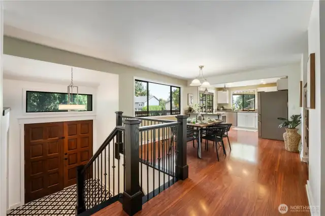 This home offers so many unique features you don't  find in your cookie-cutter home.  The Transom window over the double entry door allows extra light to filter on through.