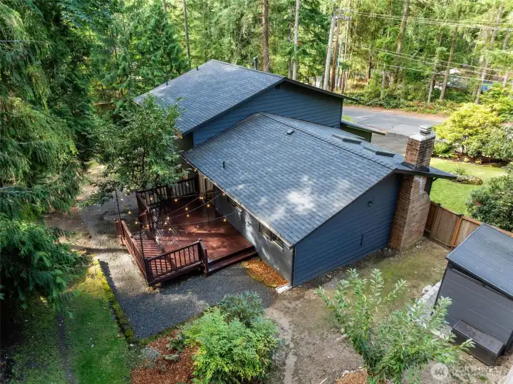 Areial view of back deck