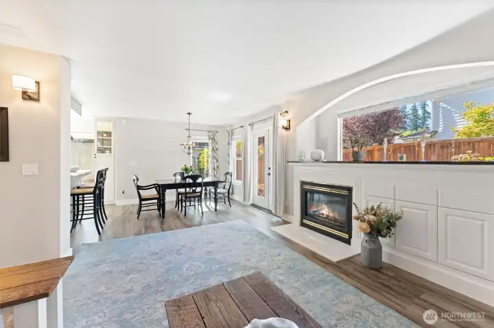 Living room and gas fireplace