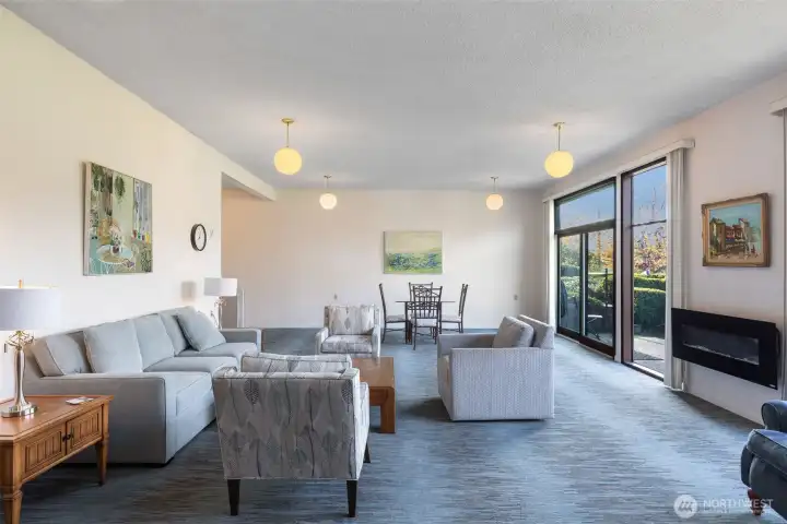 community room and kitchen