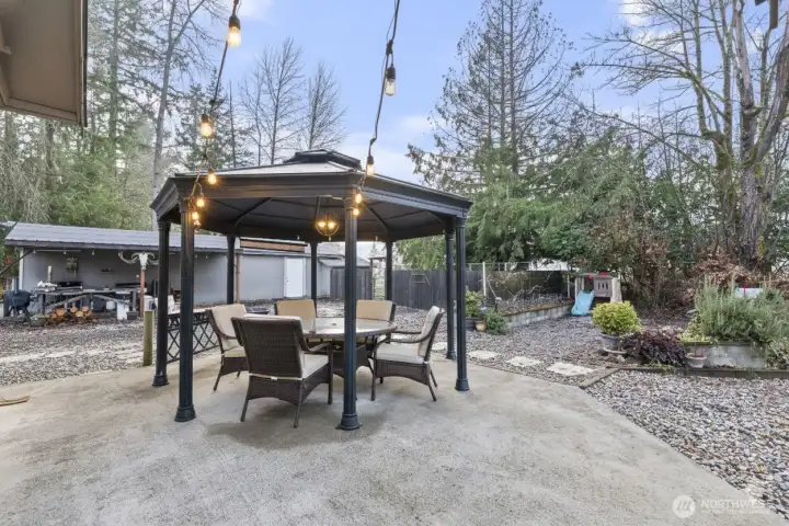 Amazing patio with gazebo.