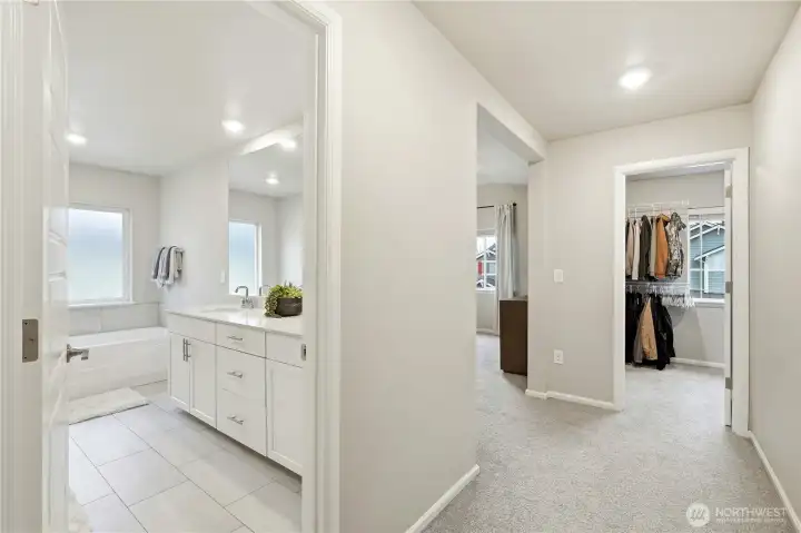 Alternate view of the spacious primary suite highlighting the comfortable layout of this Covington WA home for sale built in 2020.