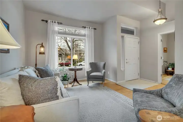 Large windows bring in lots of natural light.