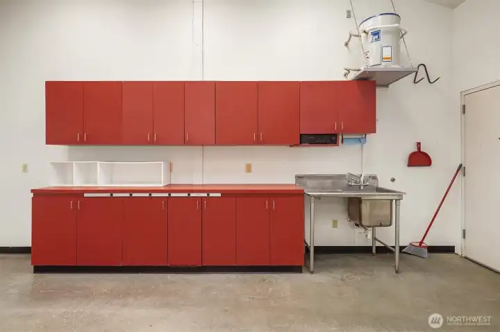 work bench inside of shop