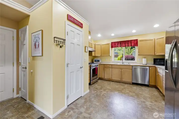 There is also a broom closet behind the pantry.