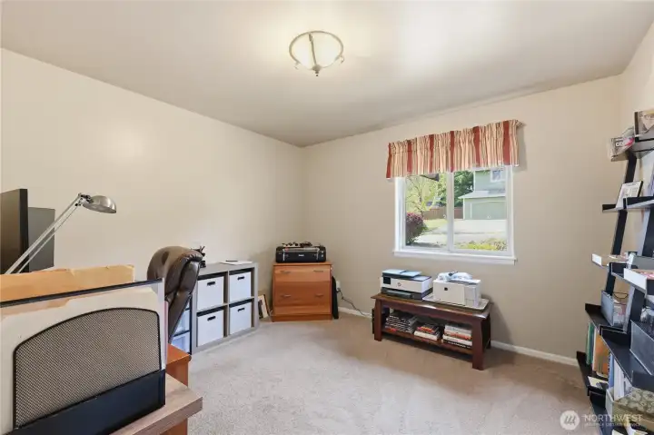 Bedroom #1 is used as an office.  Closet is off-camera to the right.