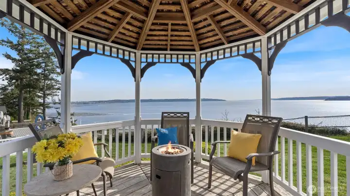 Enjoy sunset cocktails in the gazebo with friends