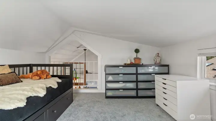 Loft overlooks the living room