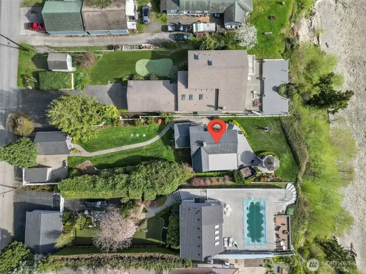 Aerial view of the property