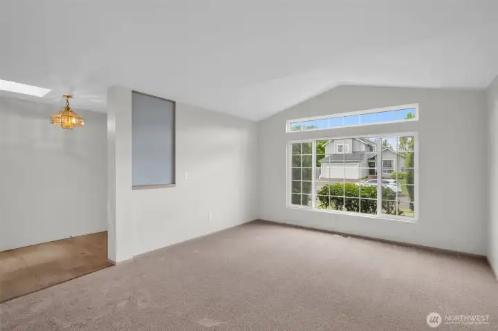 Front entry way with Living room view.