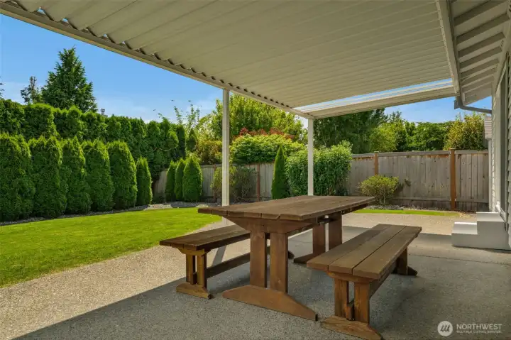 Picnic table included for your enjoyment.