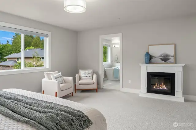 Electric Fireplace in Primary Suite