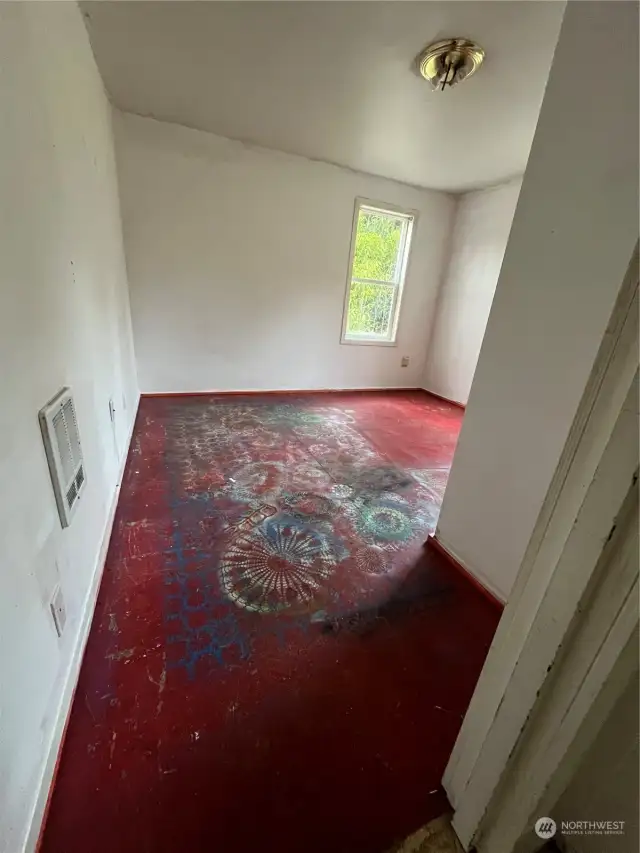 Bedroom no carpet painted floor