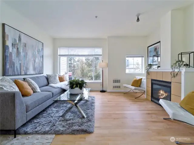 Spacious and bright living room.