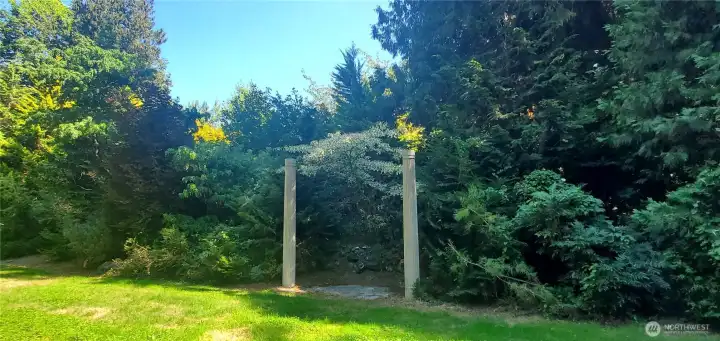 picturesque grounds with statuary, charming walking paths and so many trees