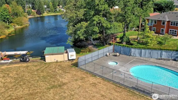 Pool next to lake