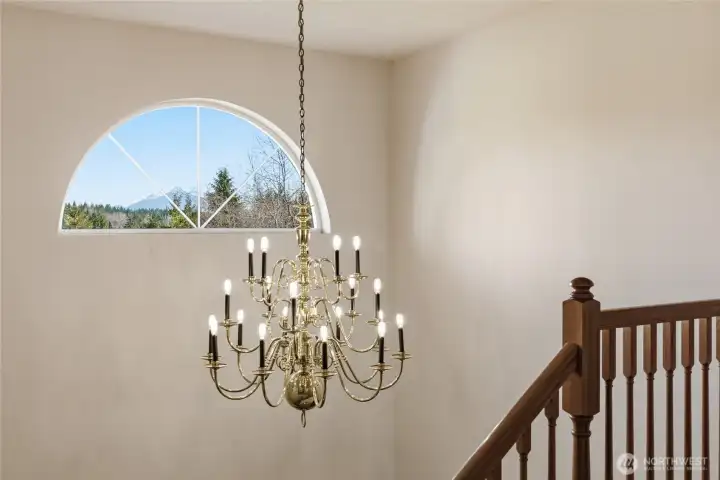 View of Mt. Pilchuck from  the upstairs landing