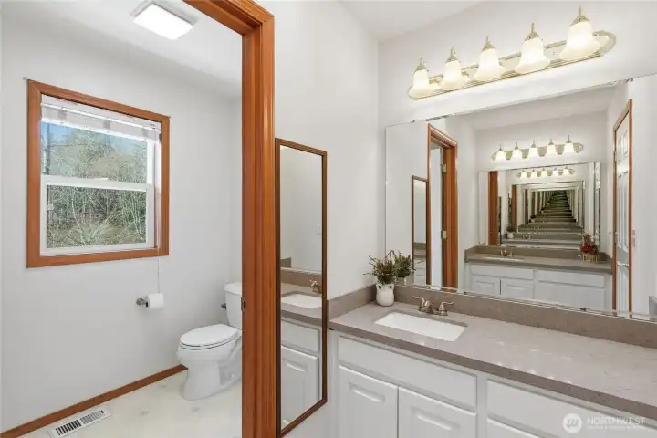 Guest bathroom with double sink