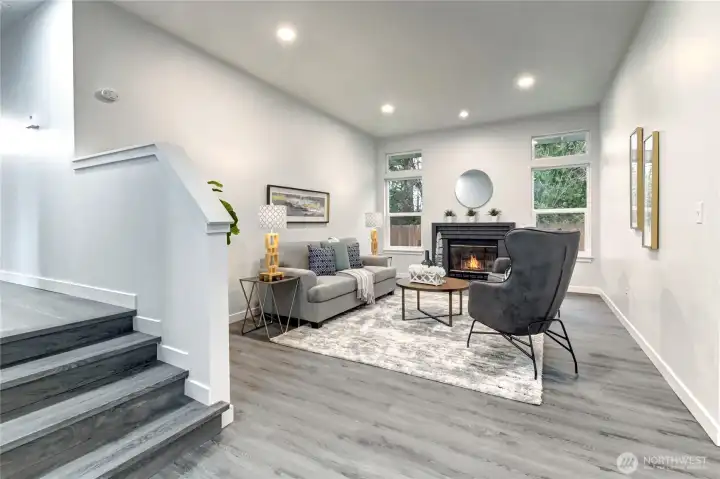 Just 4 steps separate the living areas from the sleeping areas