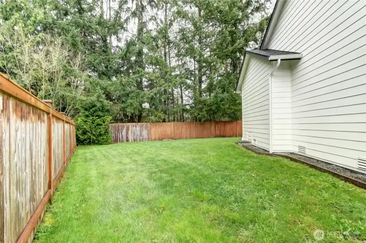 Backyard backs up to greenbelt