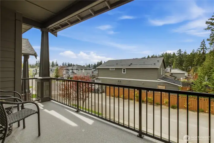 Private balcony offering peaceful outdoor retreat. Private balcony offering peaceful outdoor retreat.