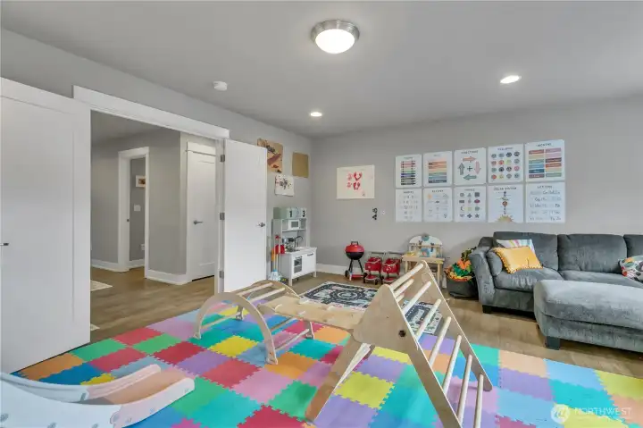 Bonus room ideal for media, play, or work-from-home use.