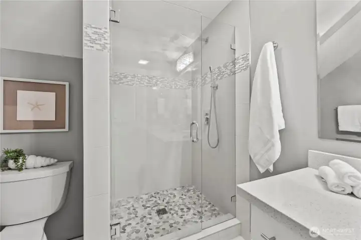 Lower level 3/4 bath. Lower level 3/4 bath.