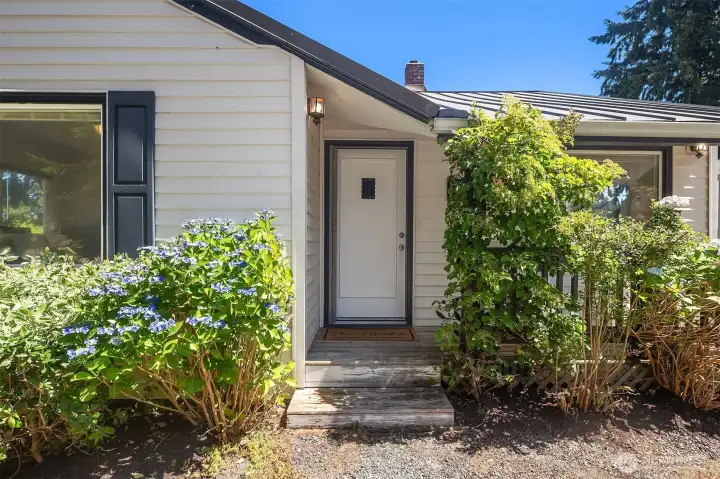 Covered front entry.