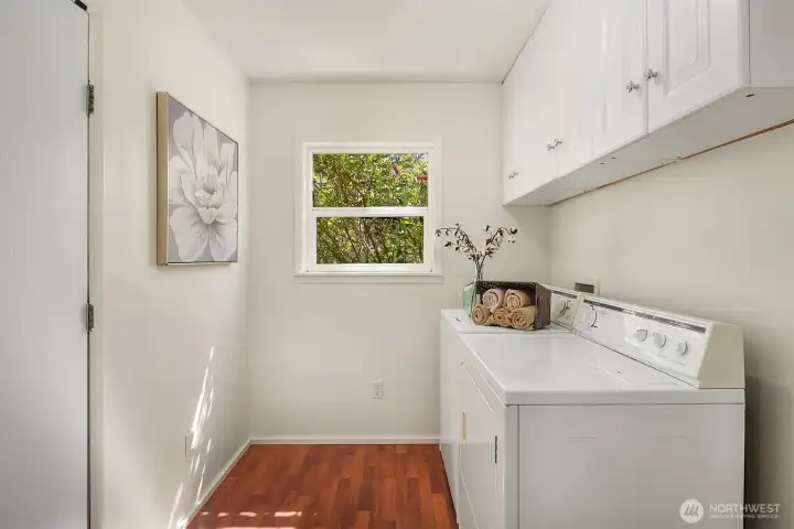 Laundry/mudroom with access to backyard.