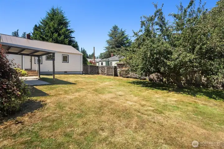 Spacious backyard.