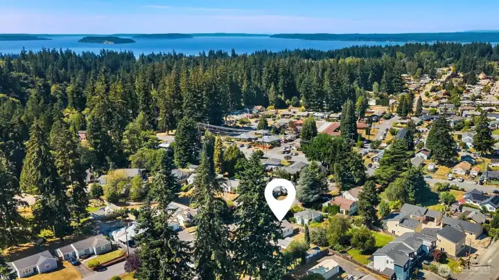 Aerial view facing Northwest.