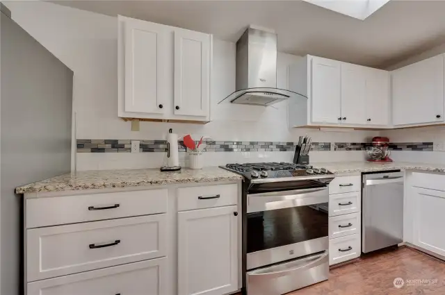 Stainless steel appliances complete this beautiful kitchen!