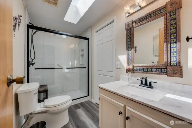 Fully updated main bathroom with large shower.