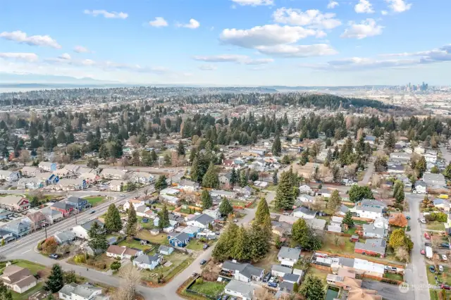 Aerial view of the property