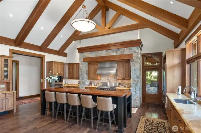 Kitchen area with seating space