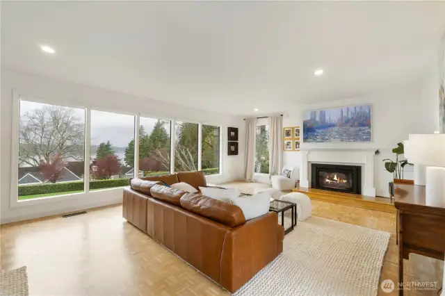 Cozy up to the fire with your favorite beverage and enjoy the peaceful water views