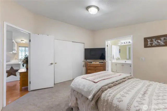 Primary bedroom with attached bath.