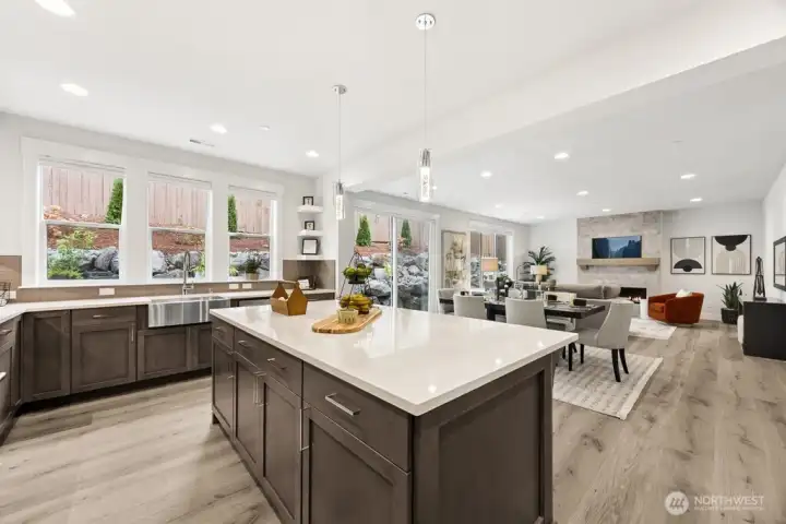 Huge island for added seating, and entertaining.