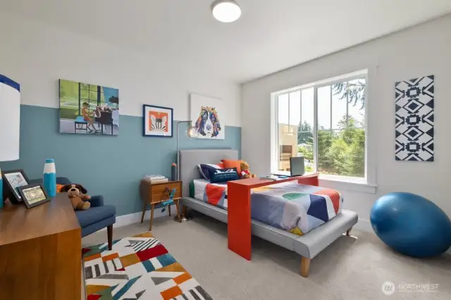 Photos from same plan, different community. Interior finishes may vary. Bedroom #3.