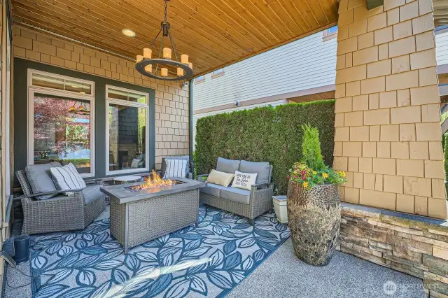 Relax on your covered front patio